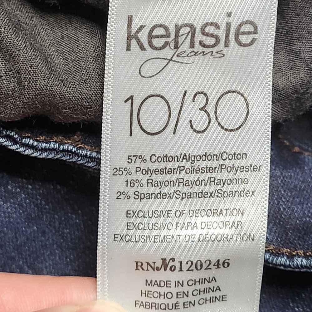 Kensie Jeans Skinny Jeans Women 10 10/30 Blue High Rise Ankle Frayed Hem Stretch - Picture 10 of 13